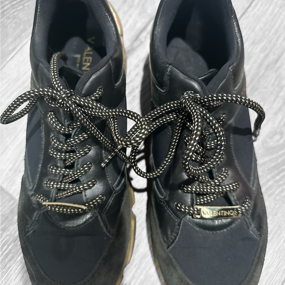 Valentino Black and Gold Athletic Shoes with Chunky Design - Picture 5 of 16